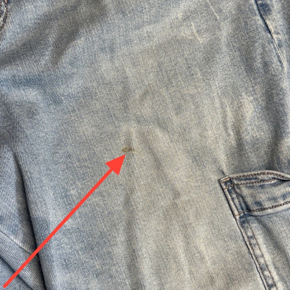 American Eagle Super High-Rise Baggy Wide Leg Cargo Jeans Light Size 12 Regular - Picture 2 of 12
